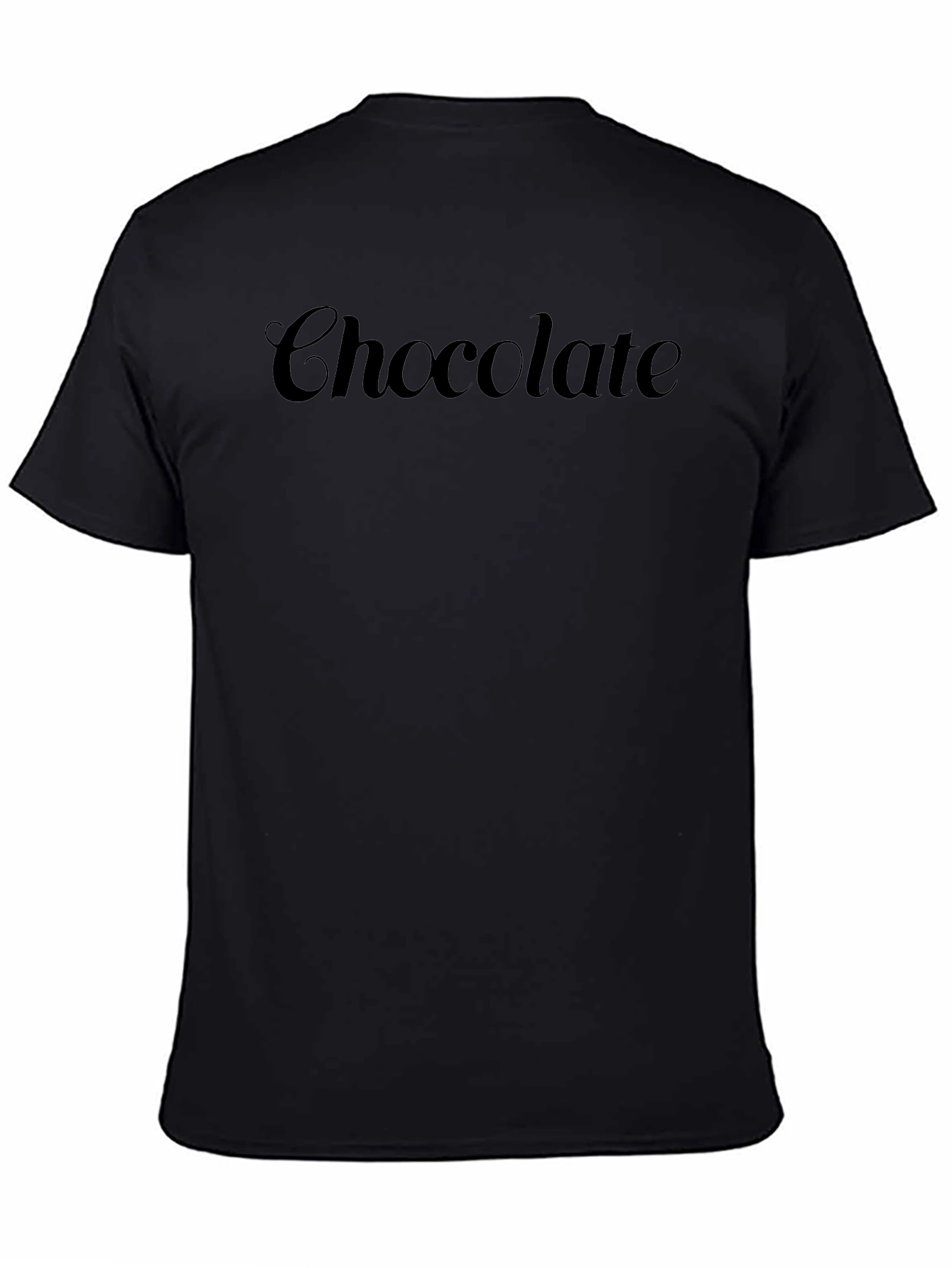 Chocolate Text Graphic Print Mens Black T-Shirt