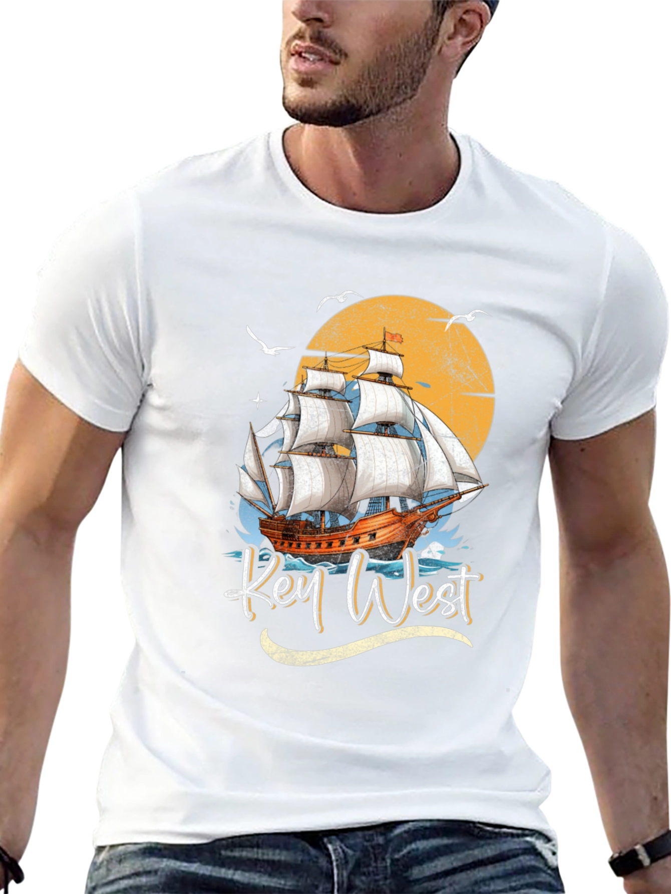 Key West Sailboat Graphic T-Shirt