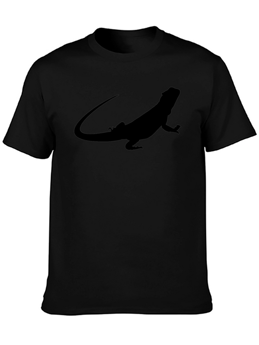 Bearded Dragon Silhouette Black T-Shirt