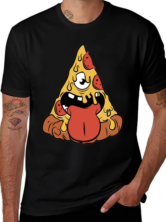 Pizza Monster Graphic Tee - Black Short Sleeve