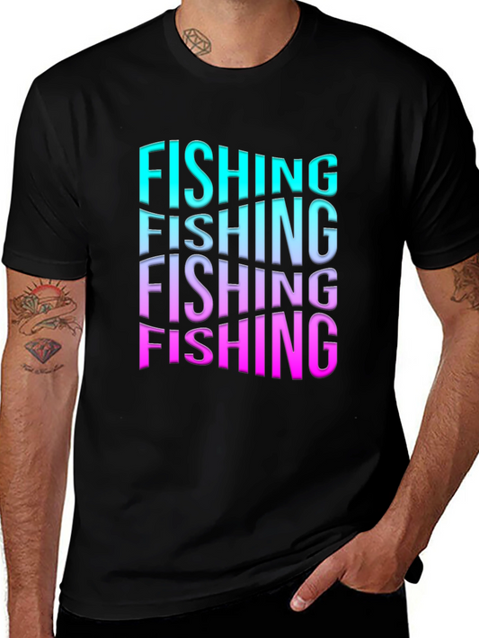 Fishing Graphic T-Shirt - Mens Black Tee