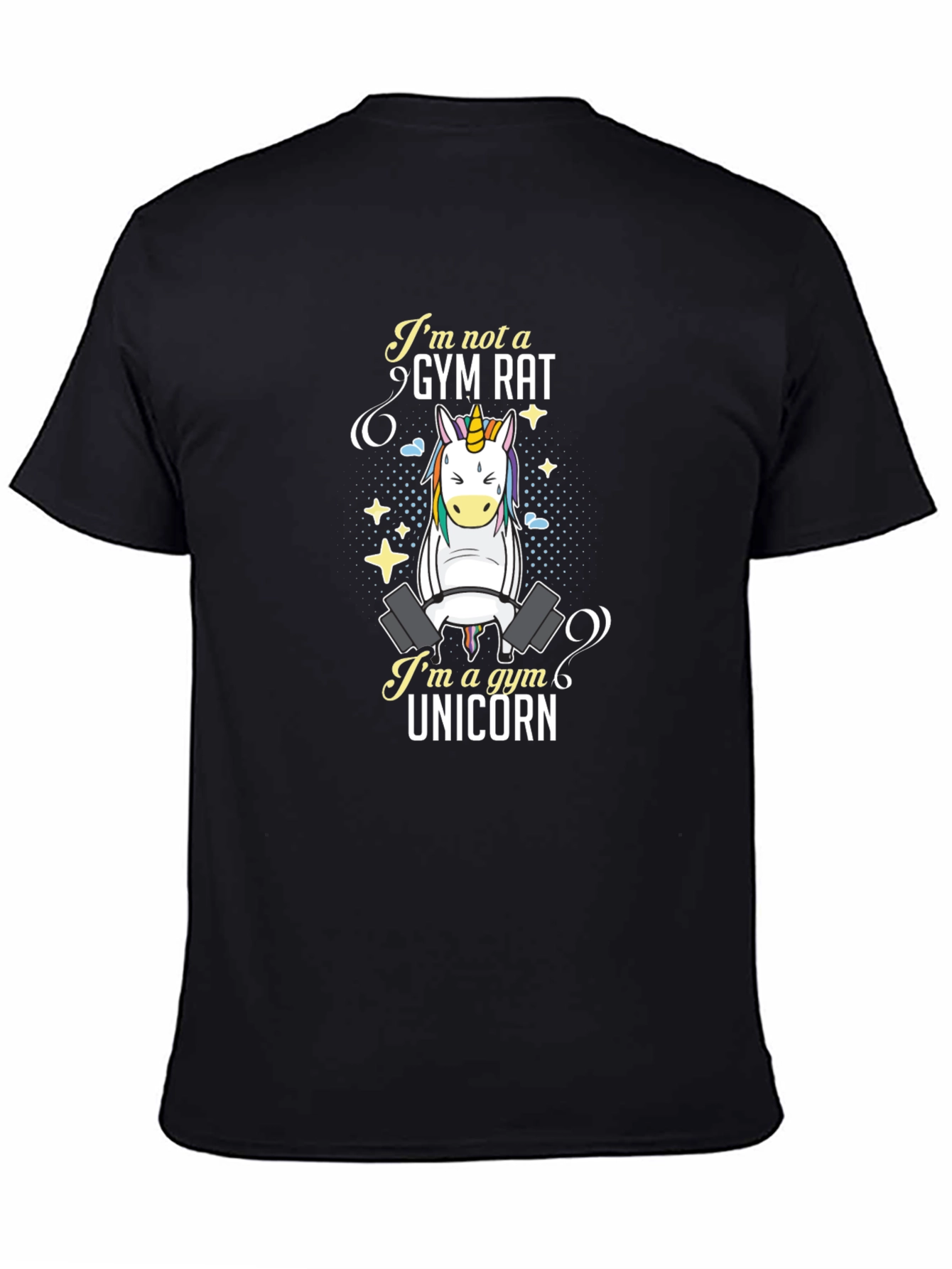 Gym Unicorn Graphic T-Shirt - Black