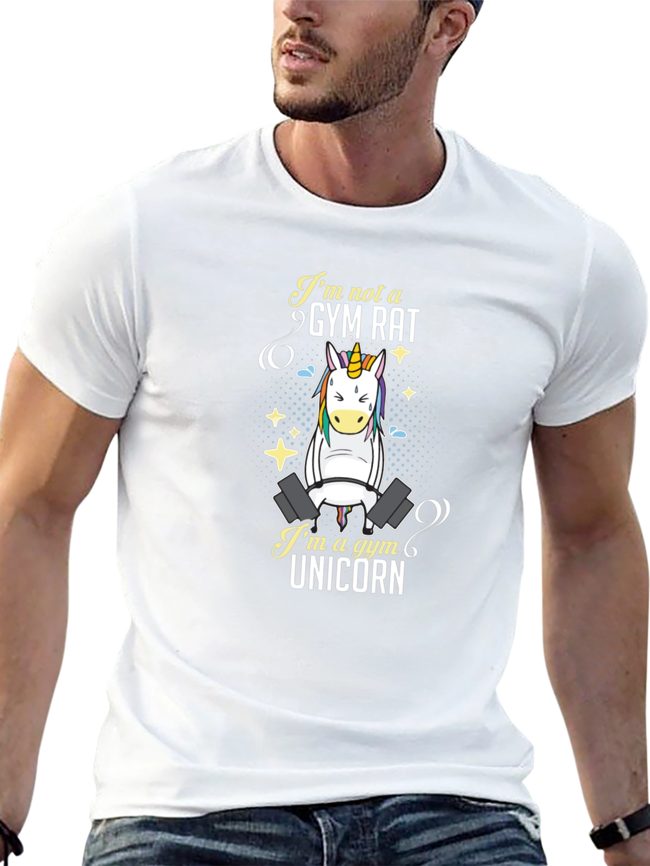 Gym Unicorn Graphic T-Shirt - Black