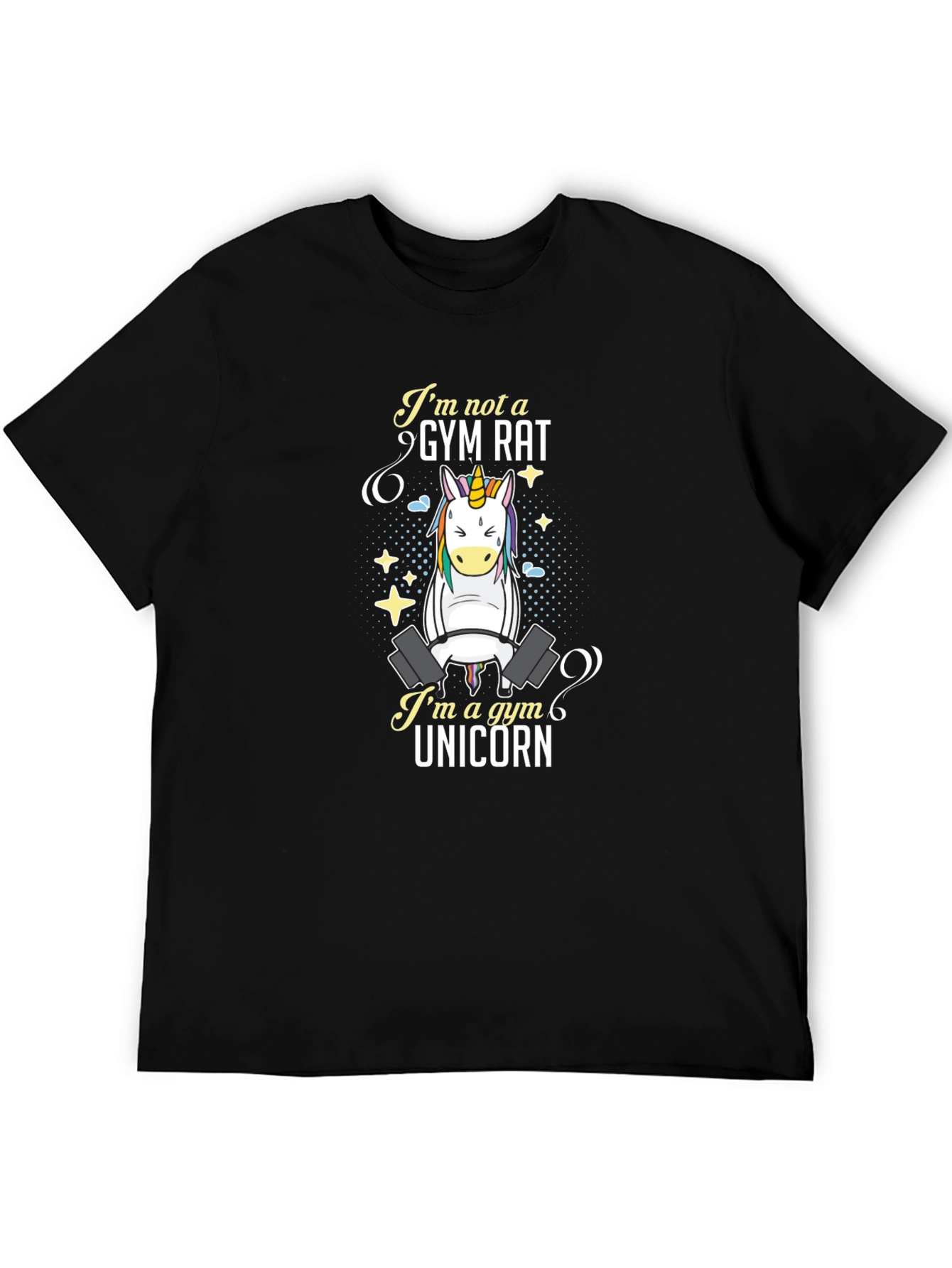 Gym Unicorn Graphic T-Shirt - Black