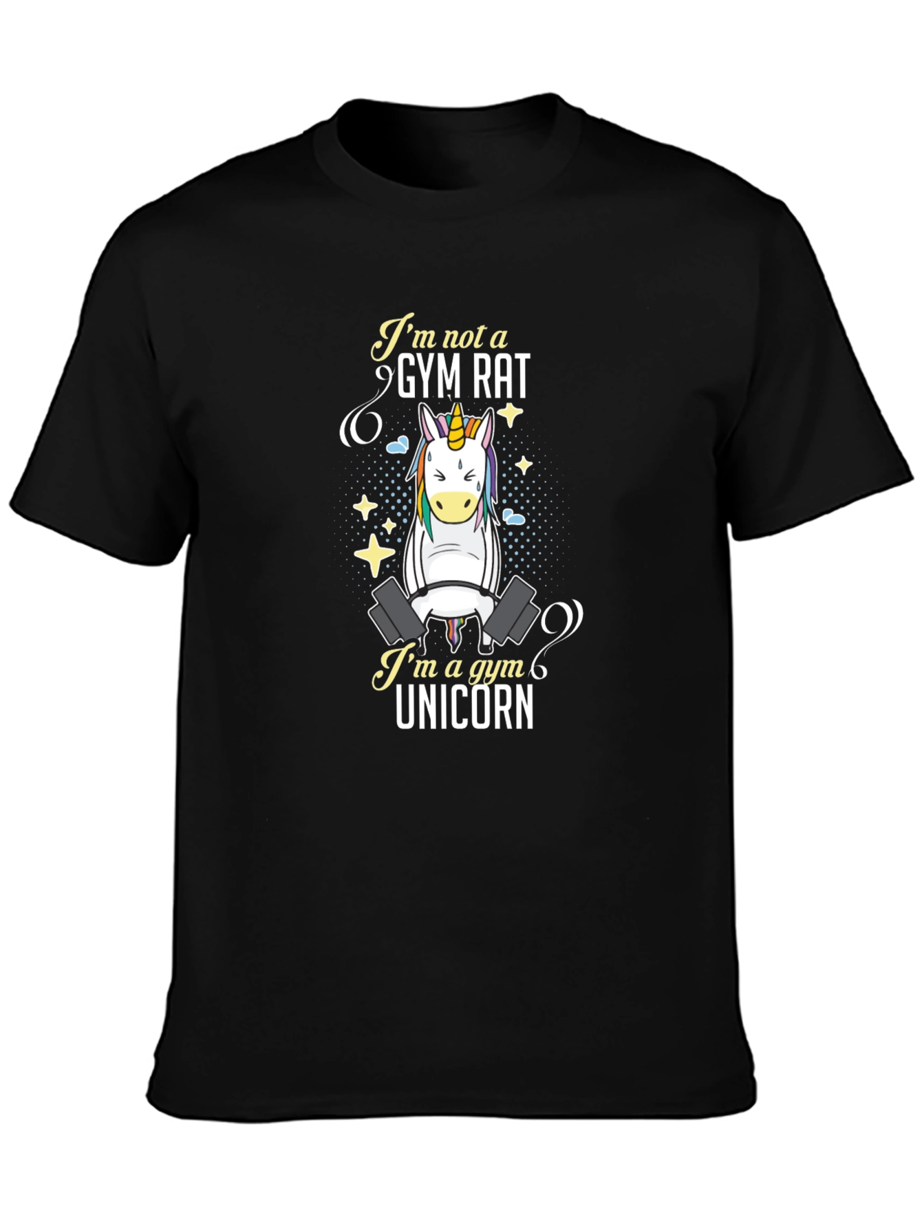 Gym Unicorn Graphic T-Shirt - Black
