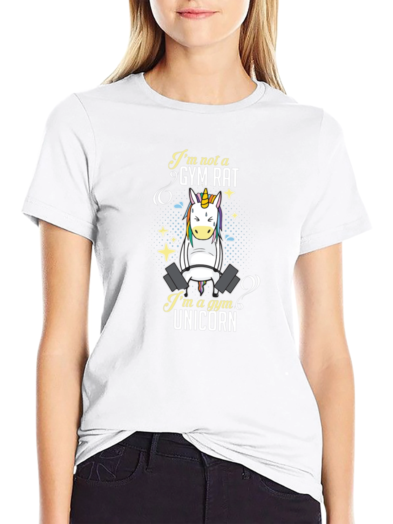 Gym Unicorn Graphic T-Shirt - Black