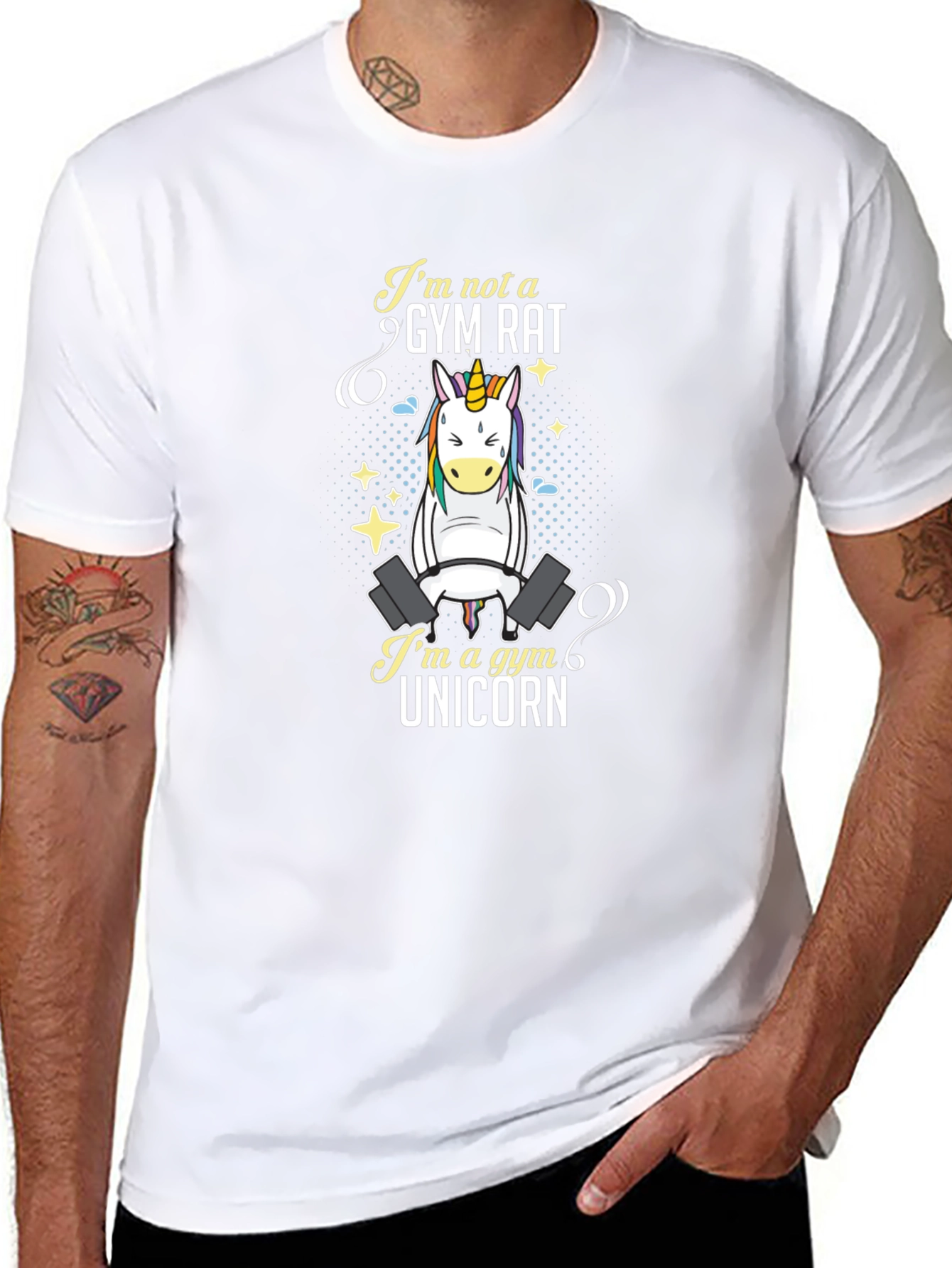 Gym Unicorn Graphic T-Shirt - Black