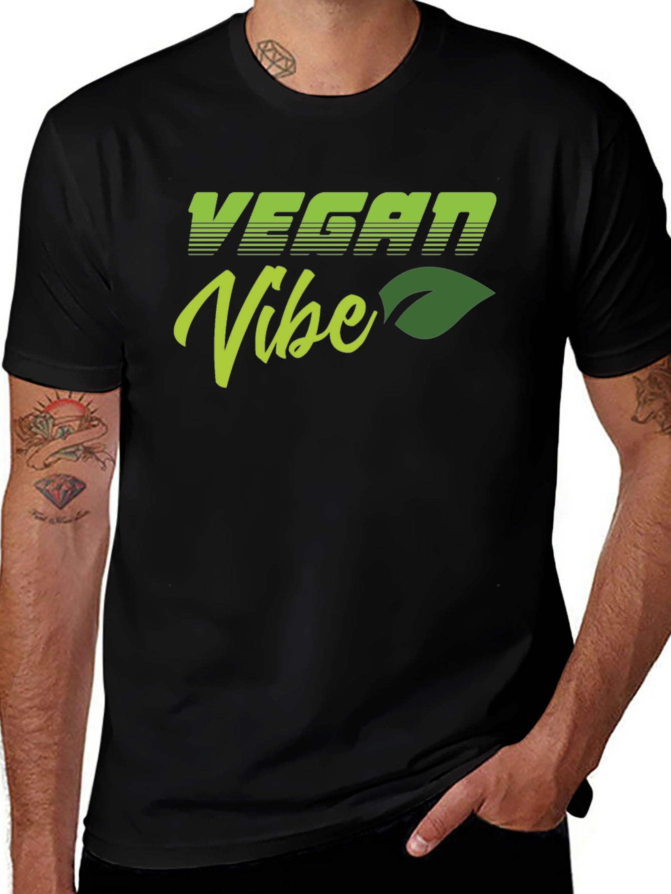 Vegan Vibe Black T-Shirt - Stylish & Comfortable