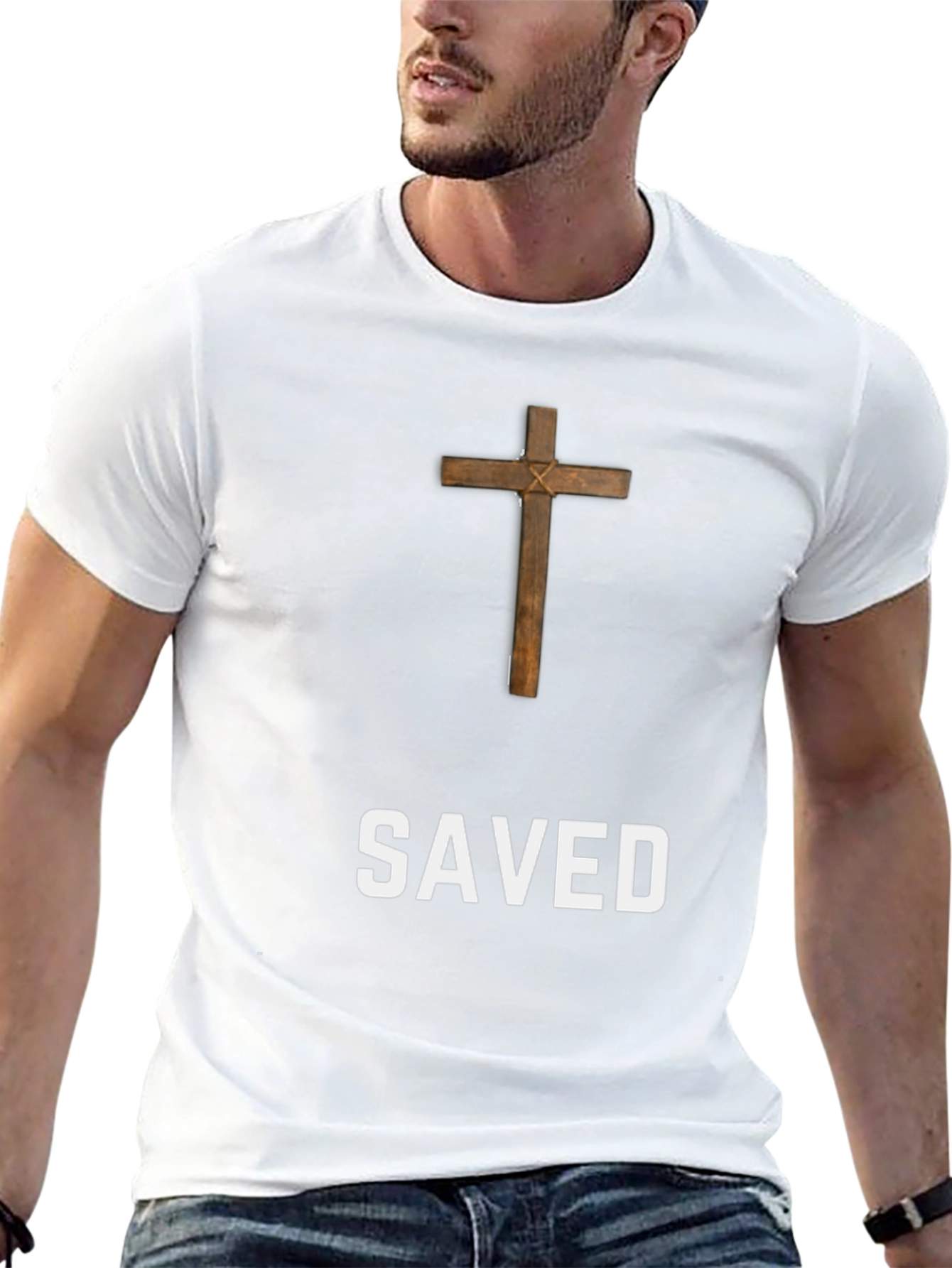 Saved Cross Graphic T-Shirt - Mens Black Tee