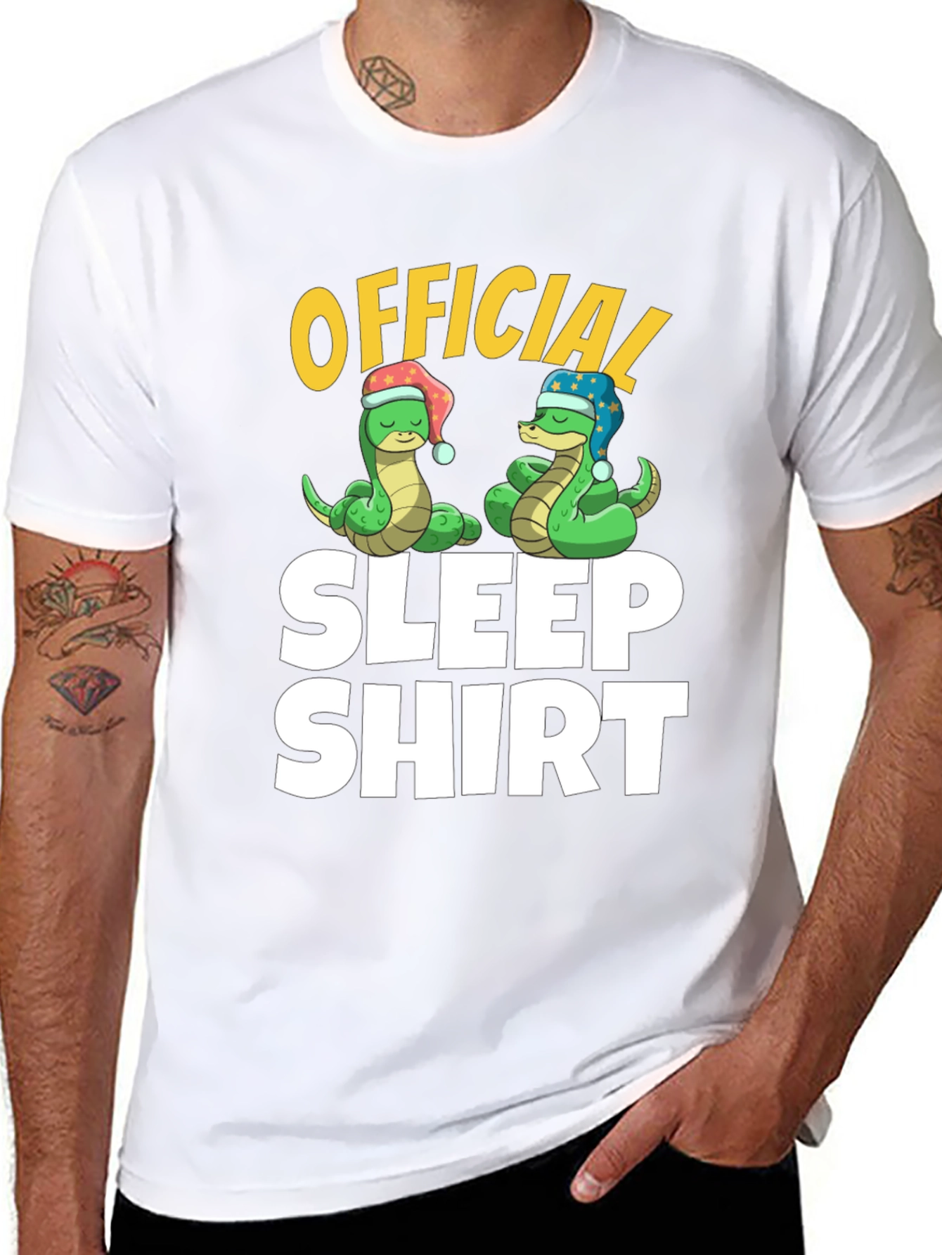 Official Sleep Shirt Snake Cartoon Graphic Tee