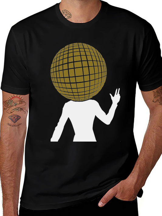 Abstract Disco Ball Head T-Shirt - Unique Graphic Tee