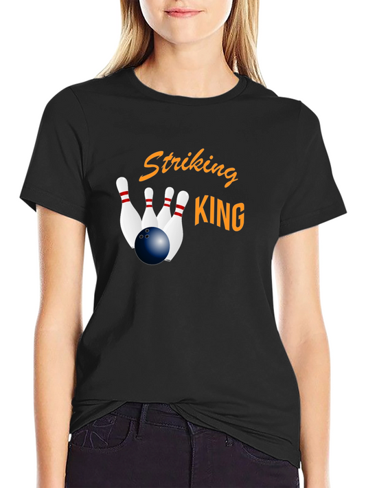 Striking King Bowling T-Shirt - Black