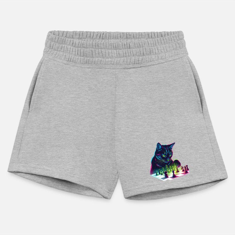 Neon Black Cat Chess Art