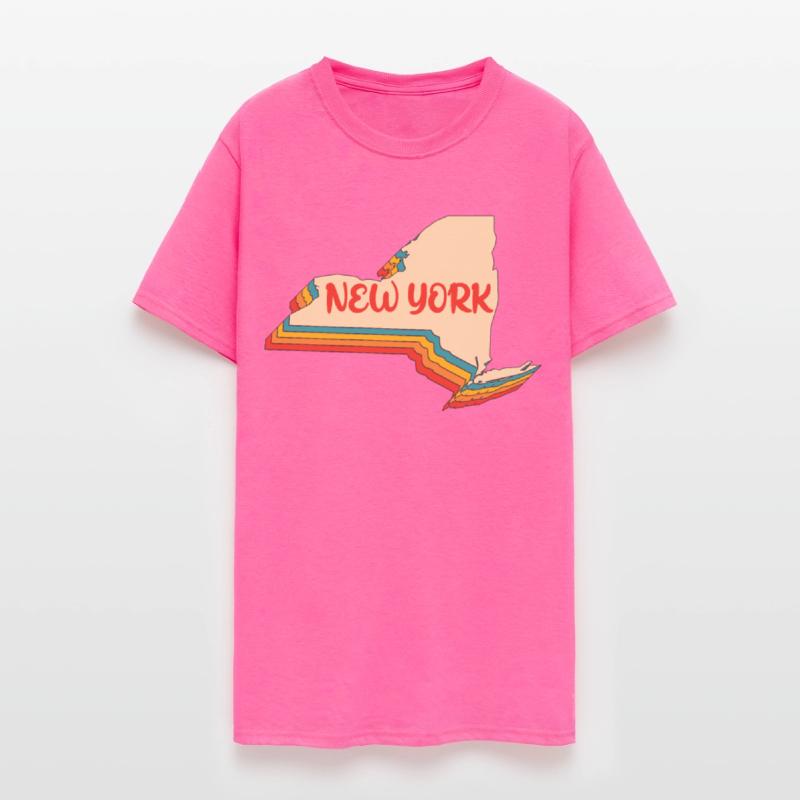 New York Nyc Map Buffalo Long Island Souvenir 70s