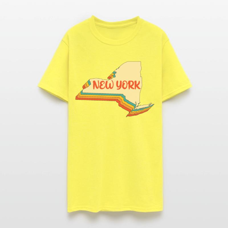 New York Nyc Map Buffalo Long Island Souvenir 70s