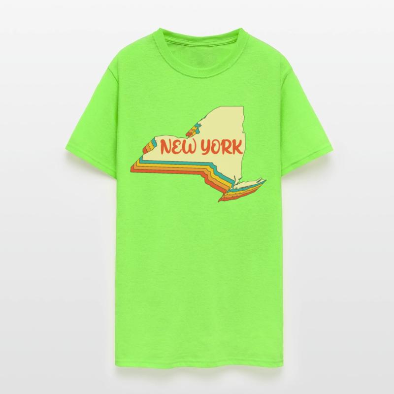 New York Nyc Map Buffalo Long Island Souvenir 70s