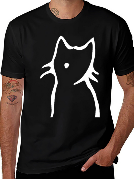 Abstract Cat Graphic T-Shirt