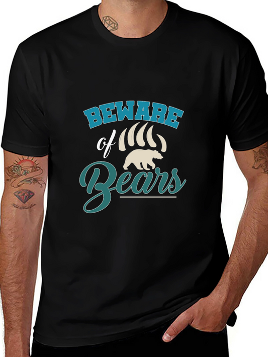 Beware of Bears Graphic T-Shirt - Black