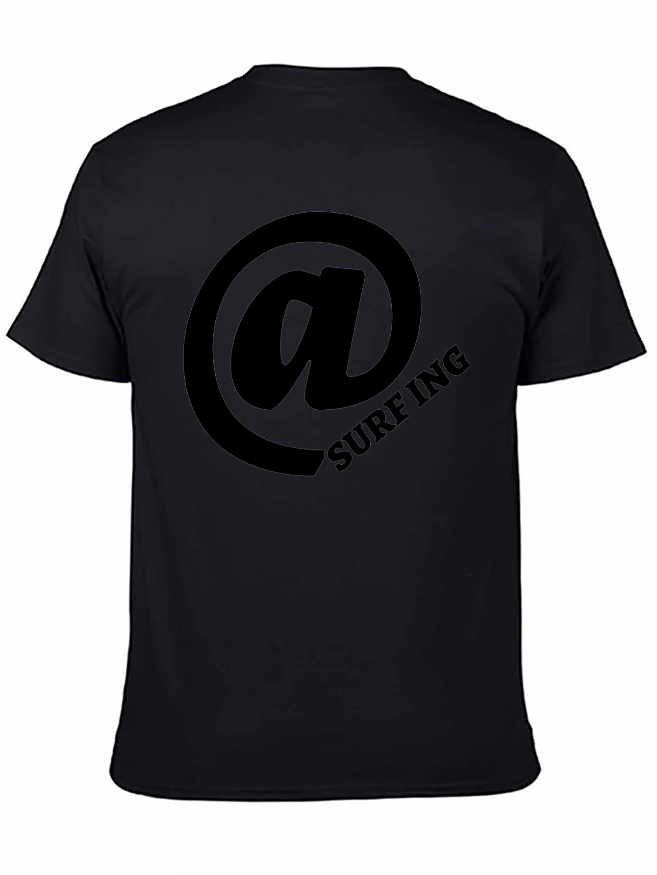 Surfing Email Graphic Tee - Black Cotton T-Shirt