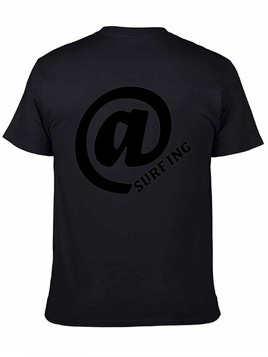 Surfing Email Graphic Tee - Black Cotton T-Shirt