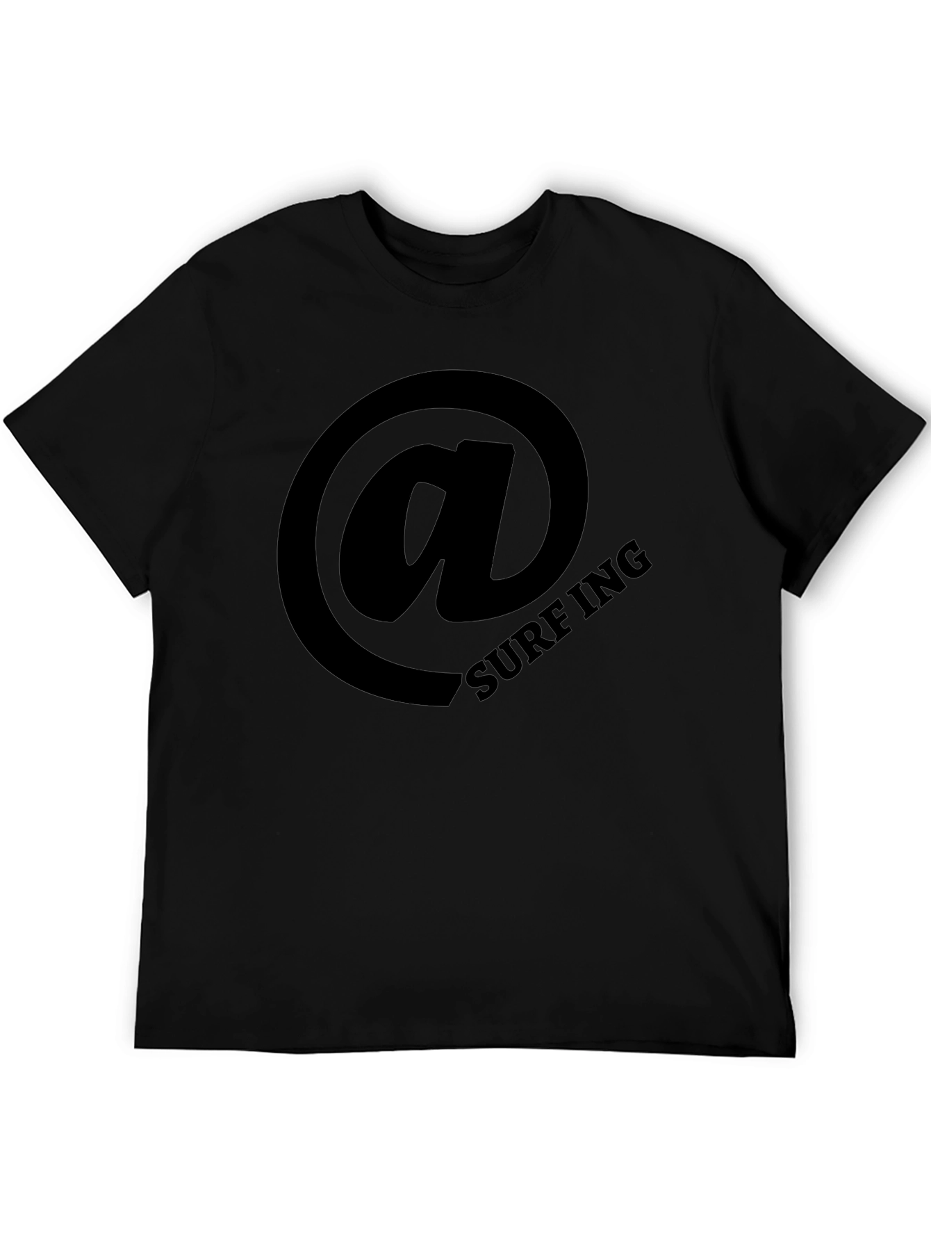 Surfing Email Graphic Tee - Black Cotton T-Shirt