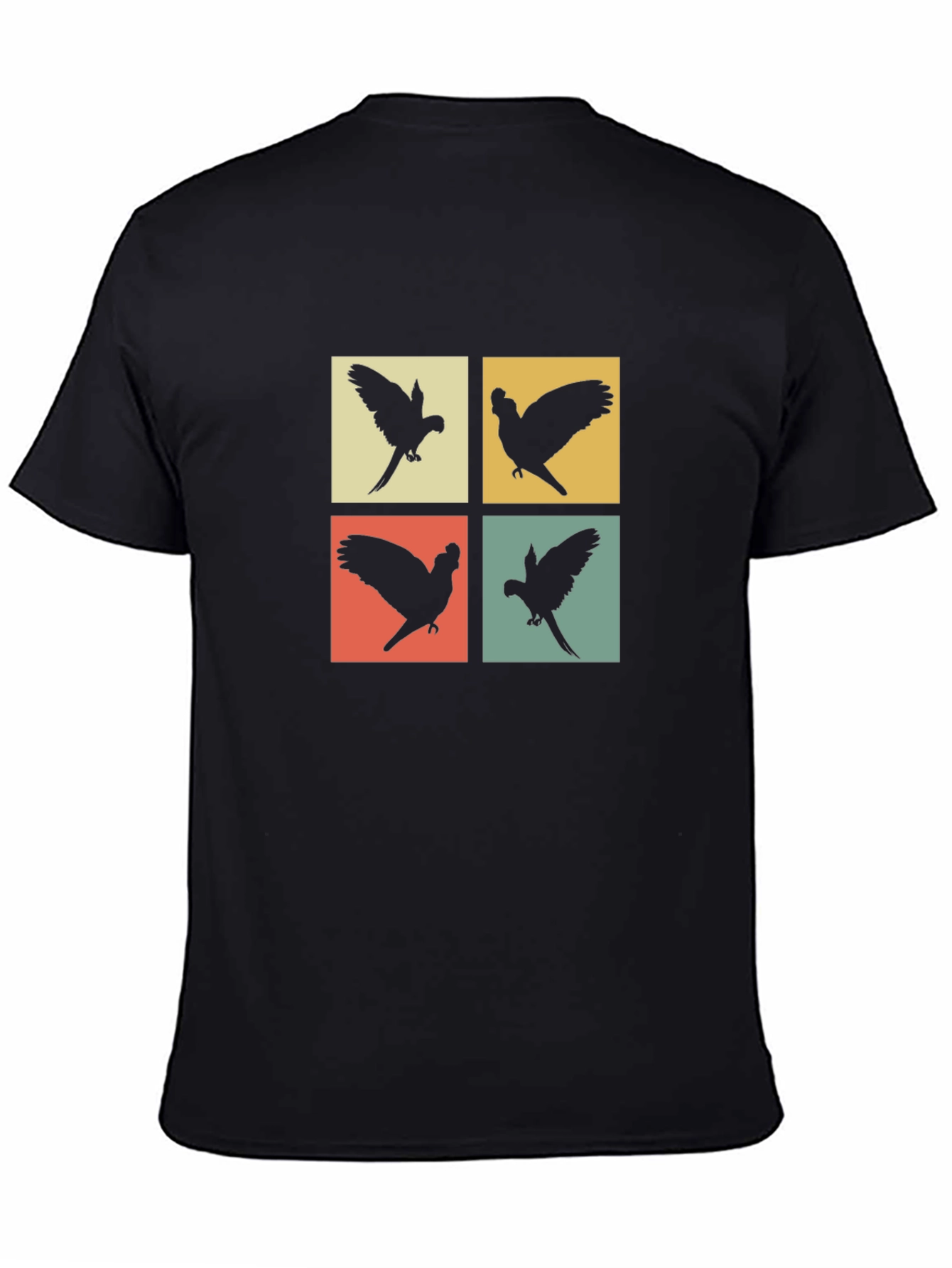 Retro Parrot Silhouette T-Shirt - Unique Bird Lover Tee