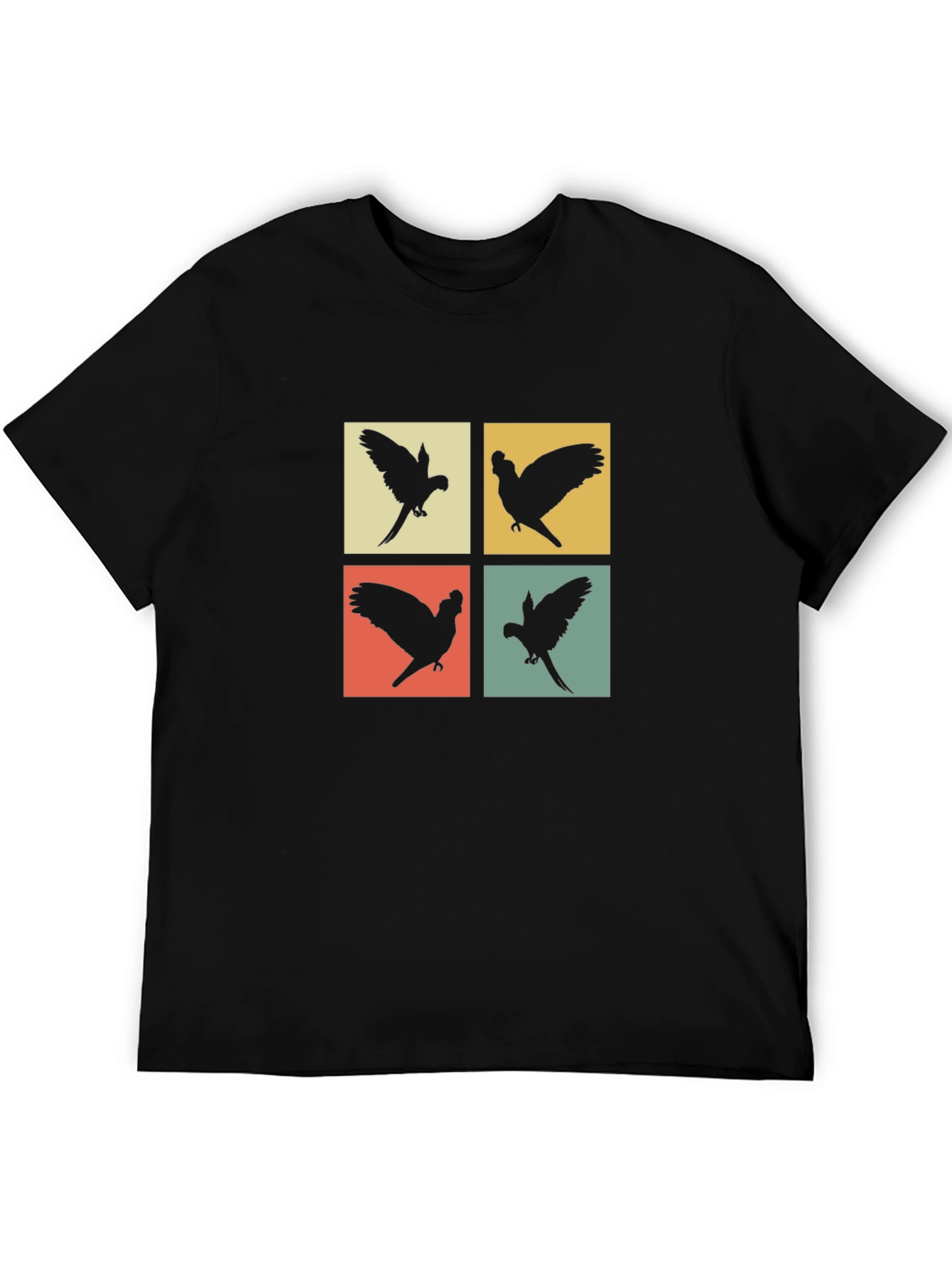 Retro Parrot Silhouette T-Shirt - Unique Bird Lover Tee