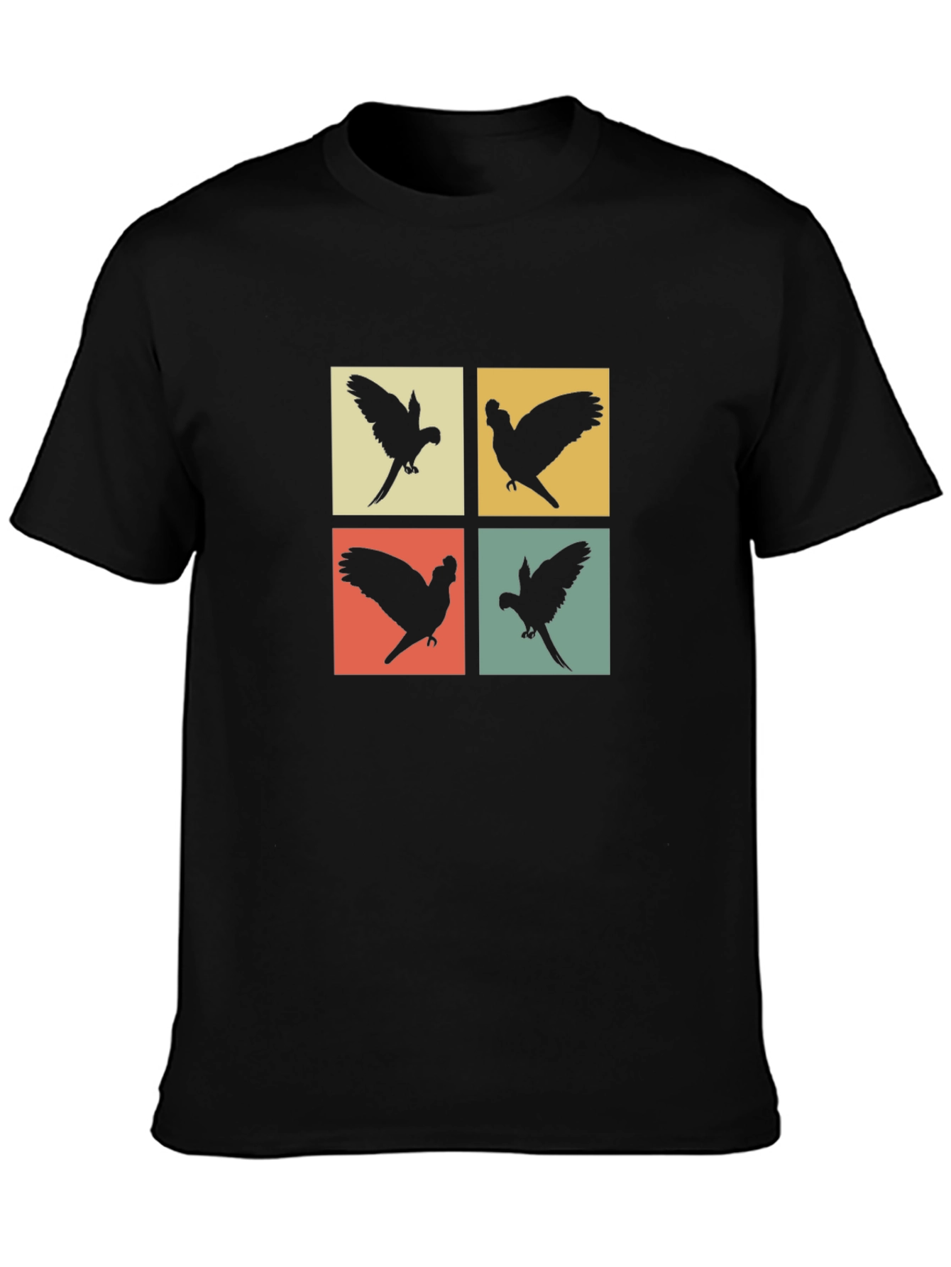 Retro Parrot Silhouette T-Shirt - Unique Bird Lover Tee