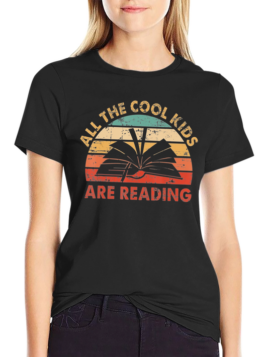 Cool Kids Reading T-Shirt - Vintage Book Lover Tee