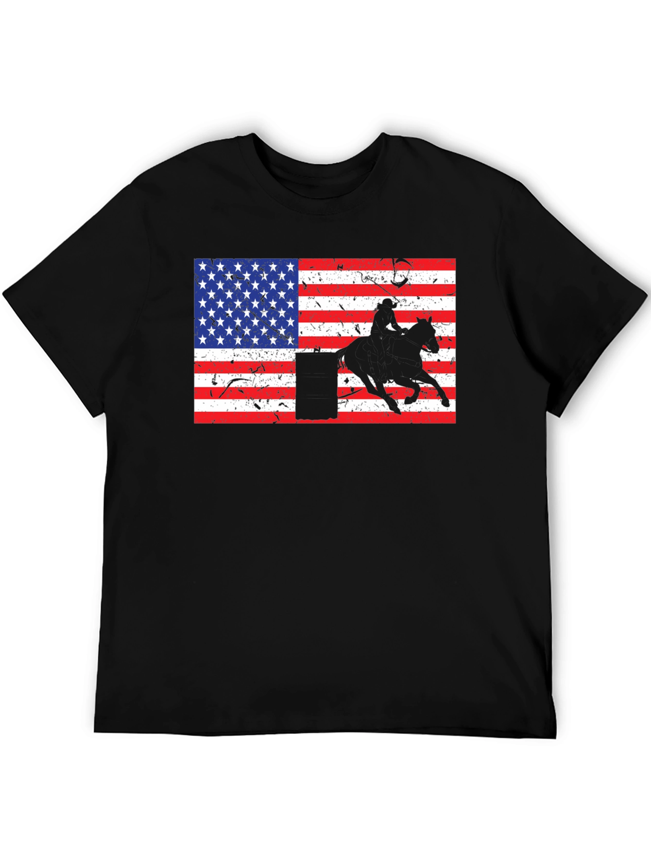 American Flag Barrel Racing T-Shirt