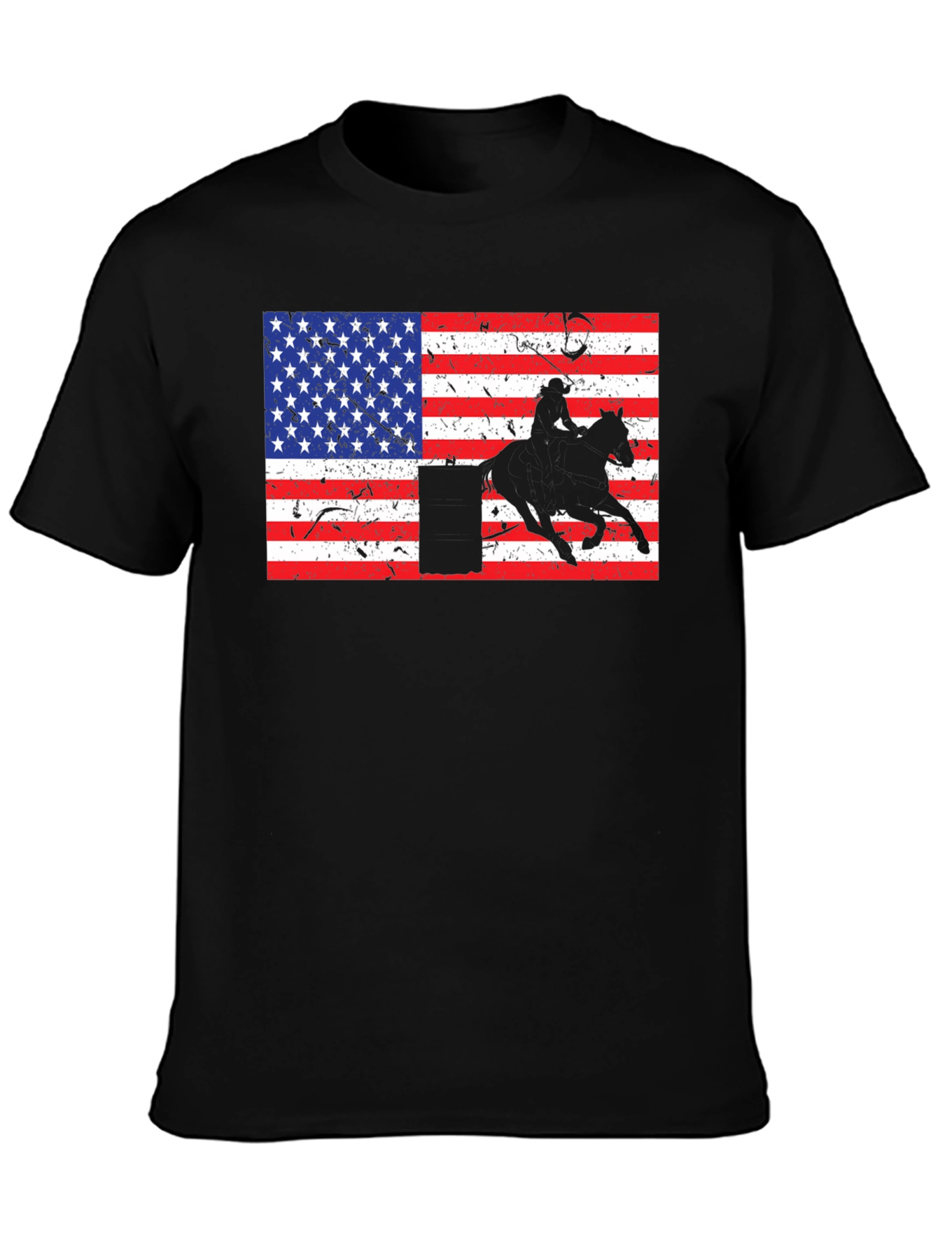 American Flag Barrel Racing T-Shirt