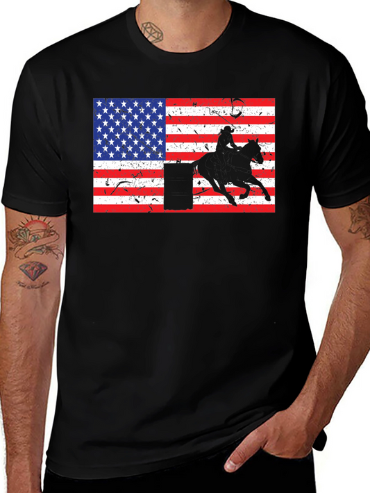 American Flag Barrel Racing T-Shirt