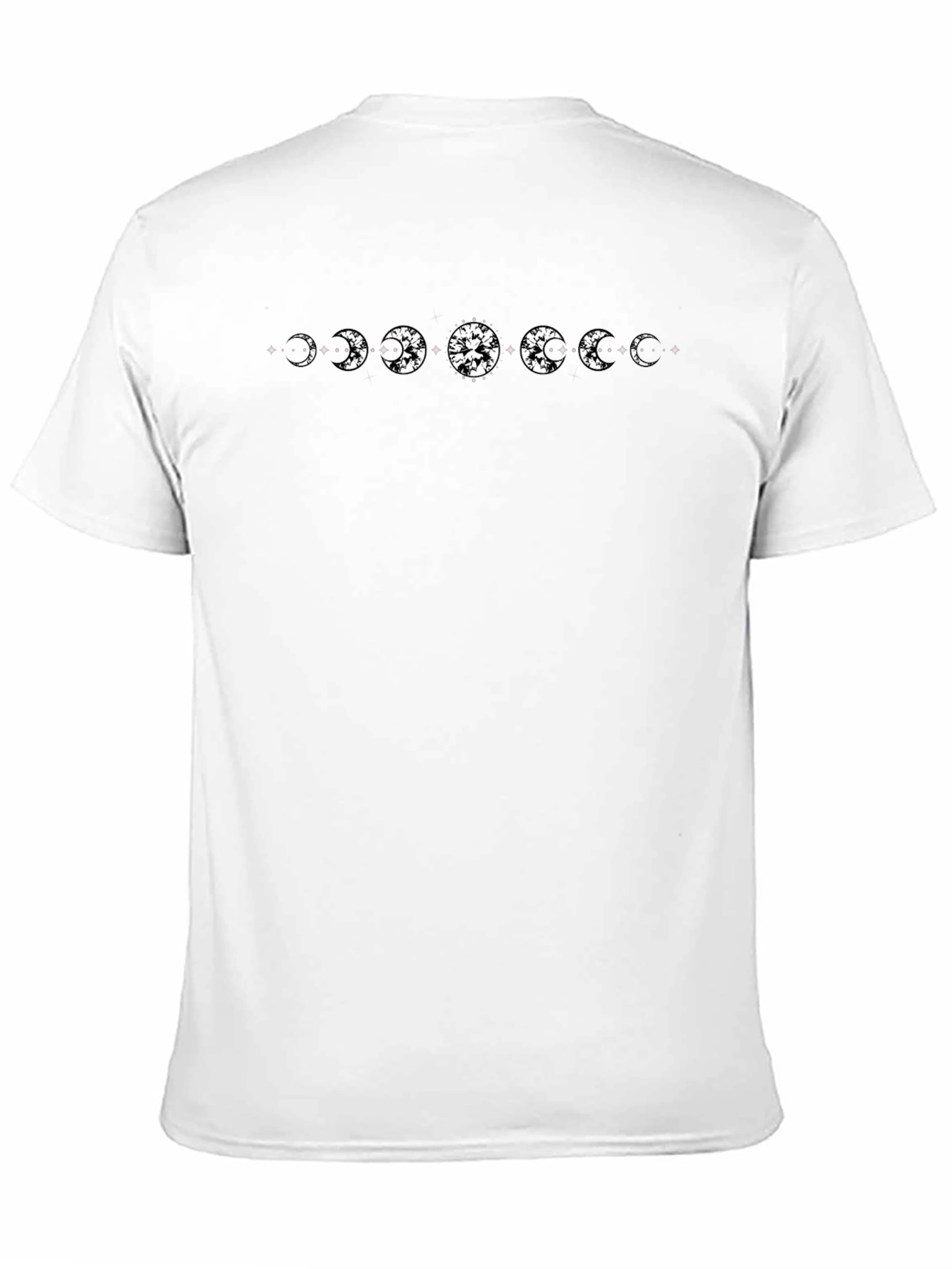 Moon Phases Graphic Tee - Black Cotton T-Shirt