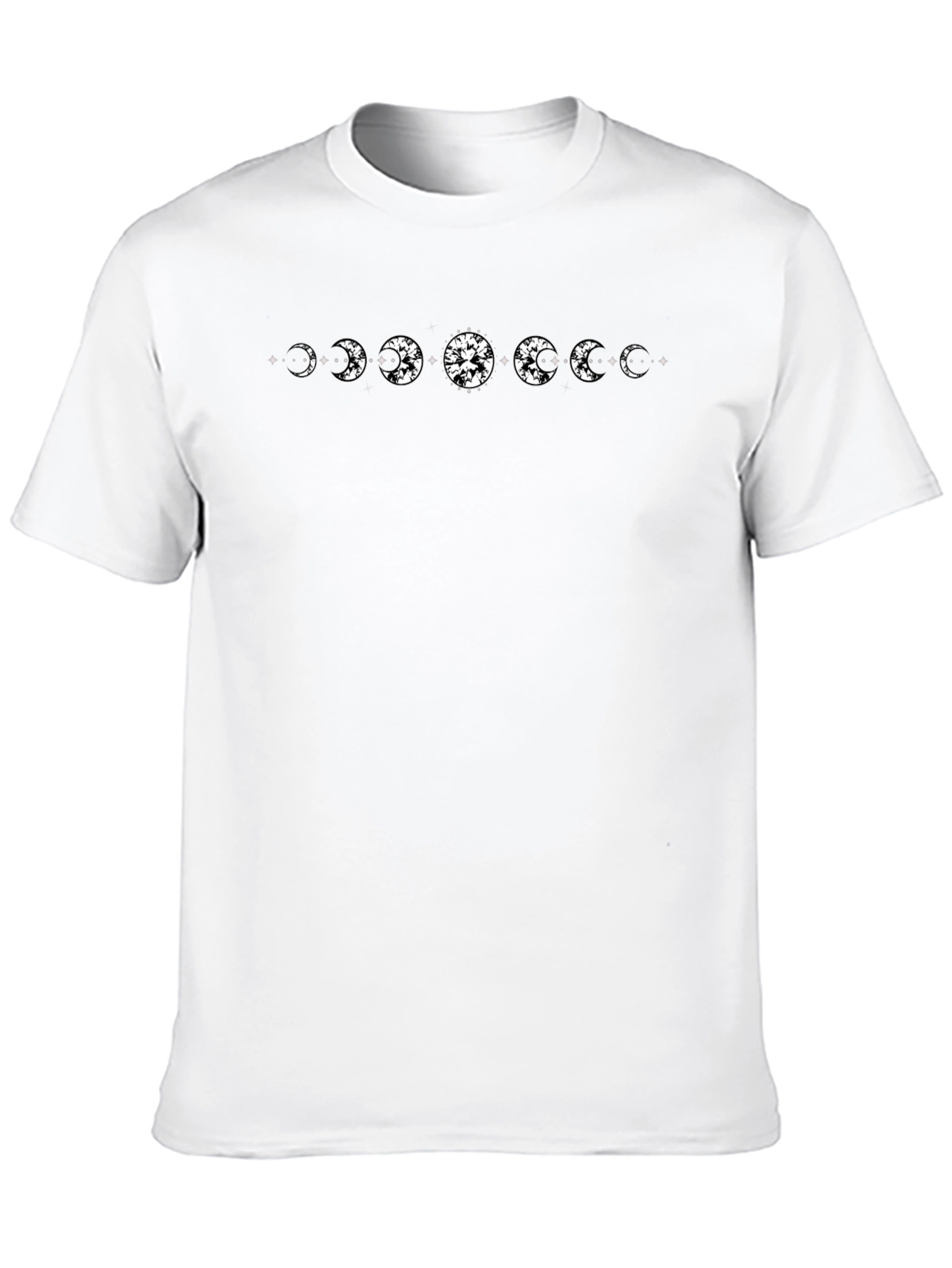 Moon Phases Graphic Tee - Black Cotton T-Shirt