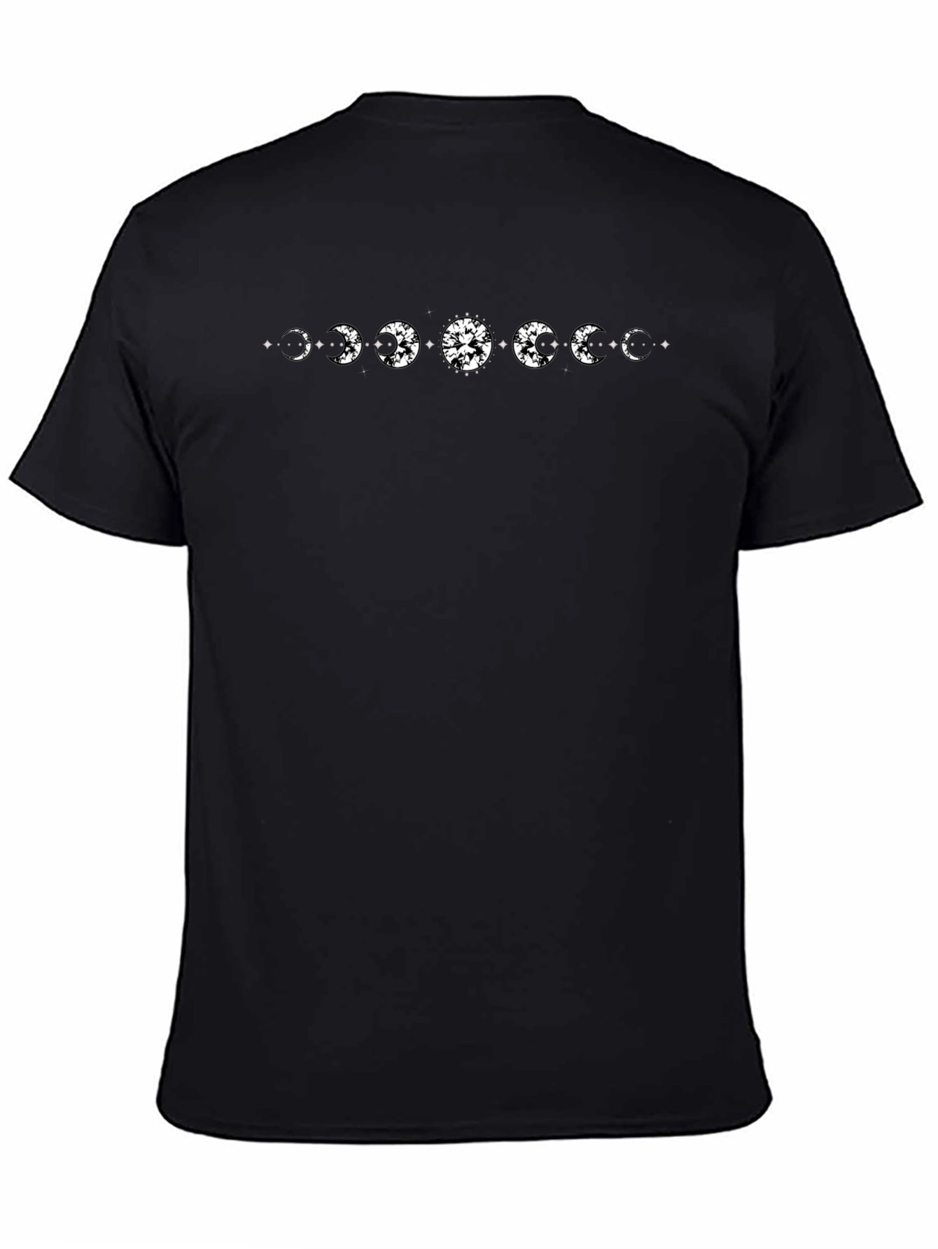 Moon Phases Graphic Tee - Black Cotton T-Shirt