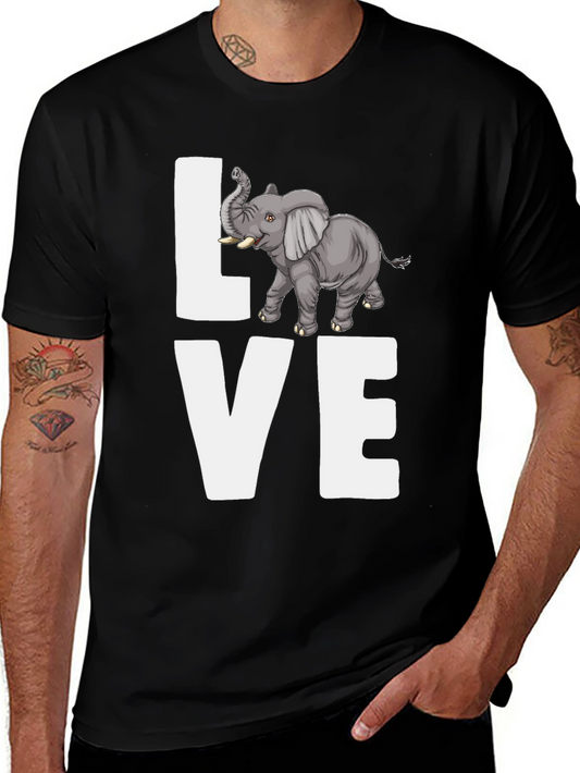 Elephant Love Graphic Tee -  Stylish Animal Lover Shirt