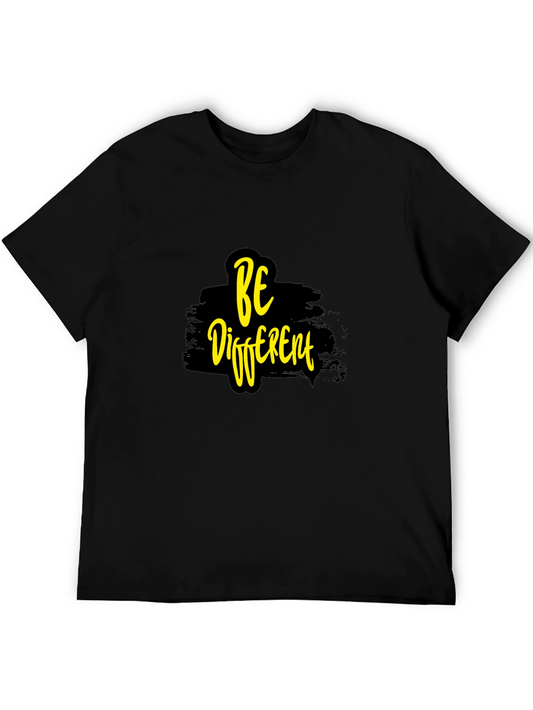 Be Different Graphic Print Crew Neck T-Shirt