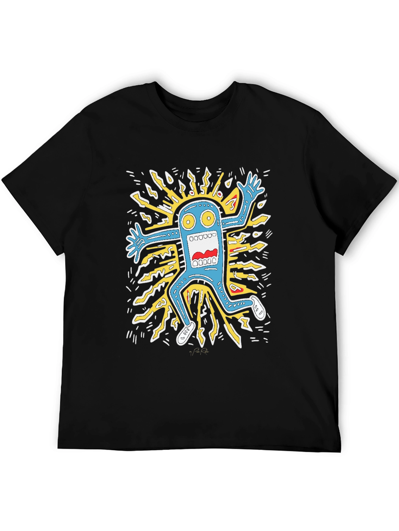 Monster Graphic Tee - Bold Black Cotton T-Shirt