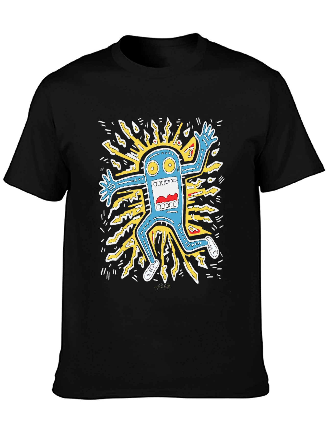 Monster Graphic Tee - Bold Black Cotton T-Shirt