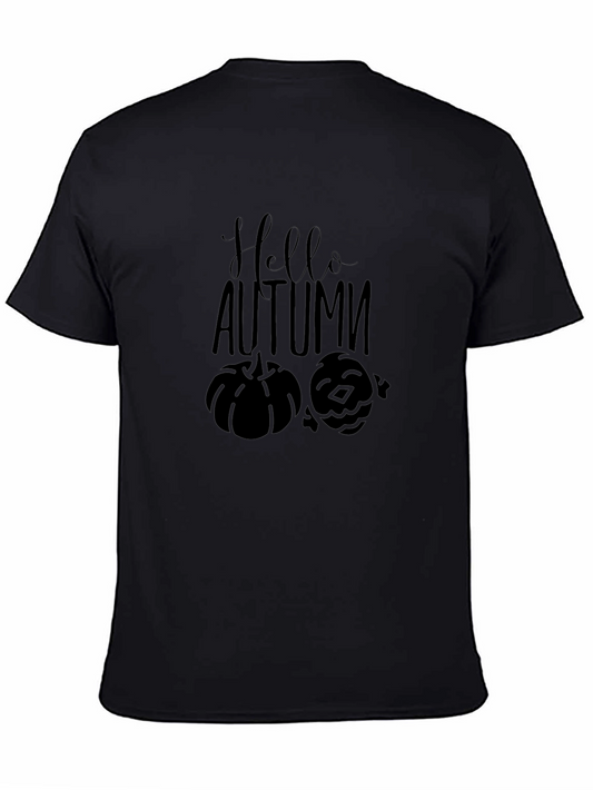 Hello Autumn Graphic Tee - Mens Black T-Shirt