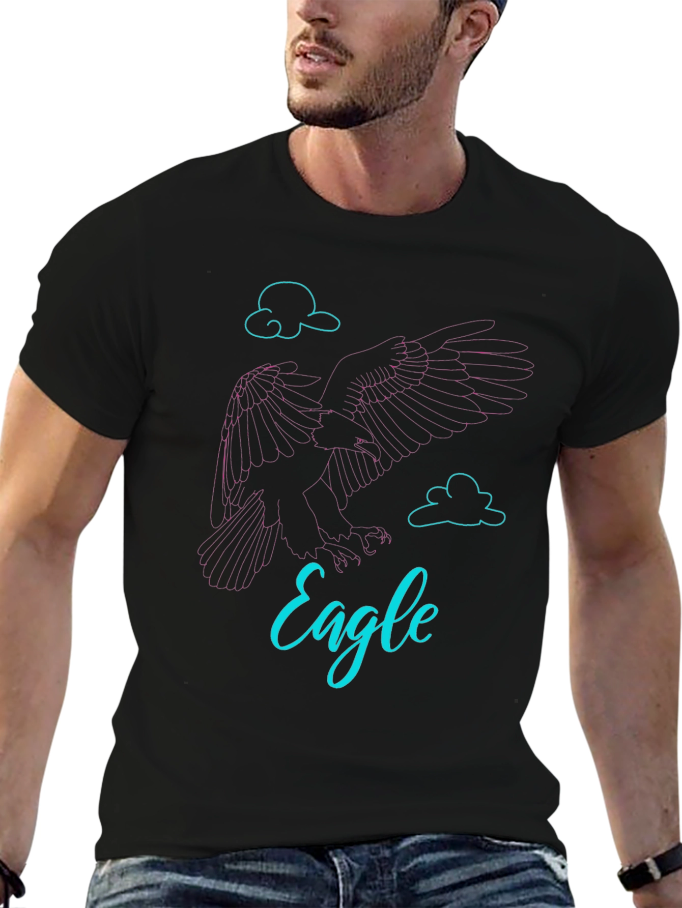 Eagle Graphic Tee - Stylish Mens Black T-Shirt