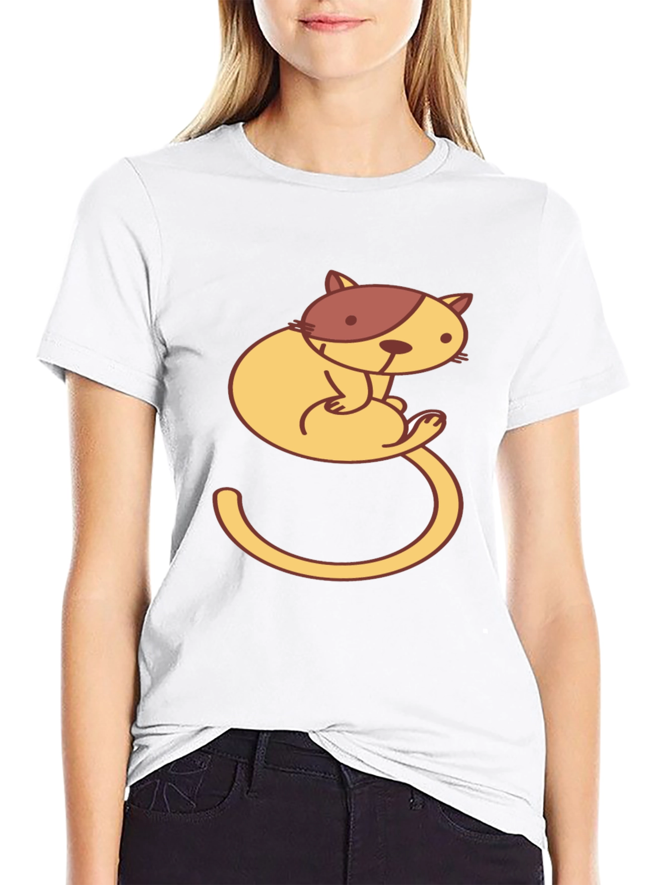 Cute Cat Graphic T-Shirt - Unisex Black Tee
