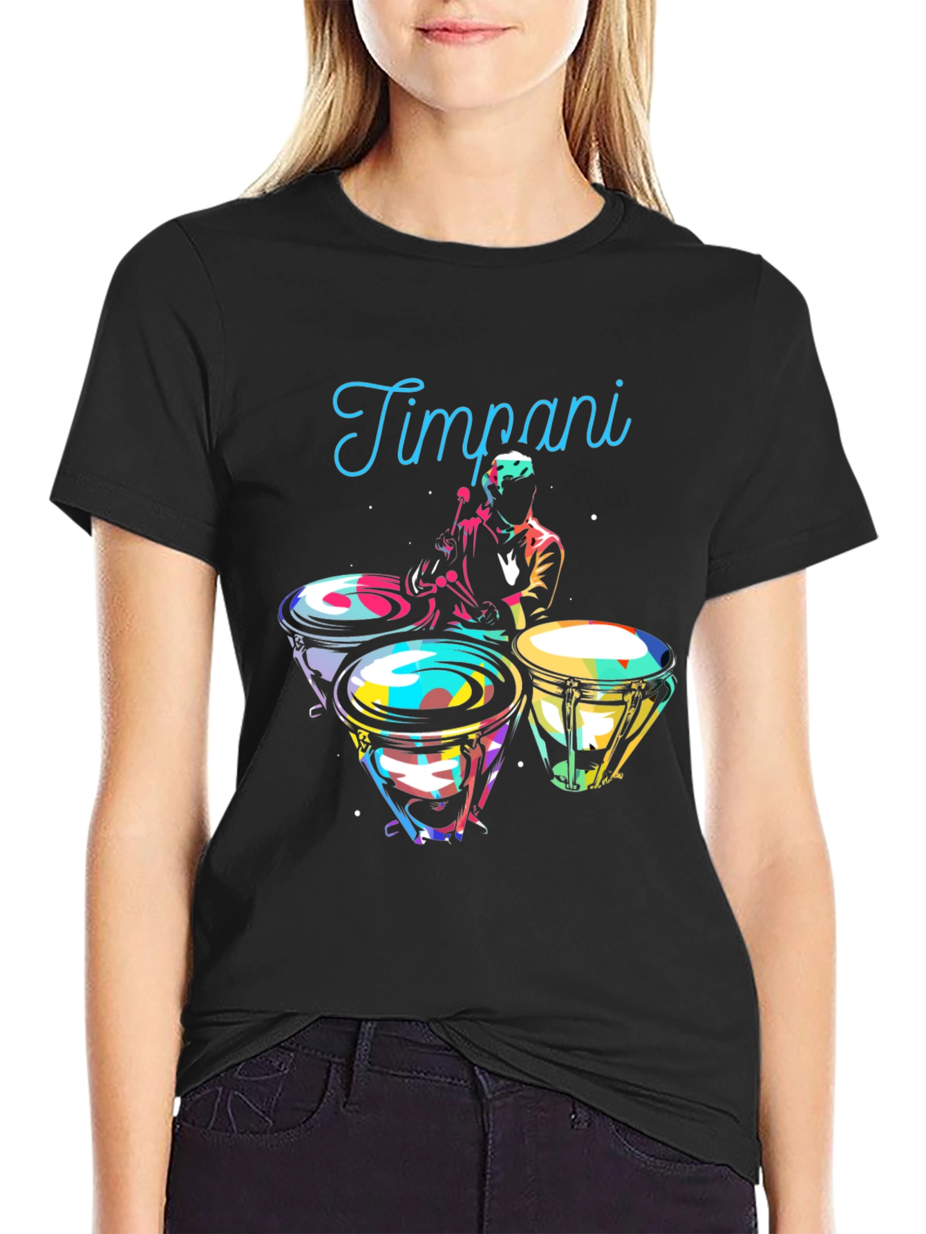 Timpani Drummer Graphic Tee - Black Music Shirt