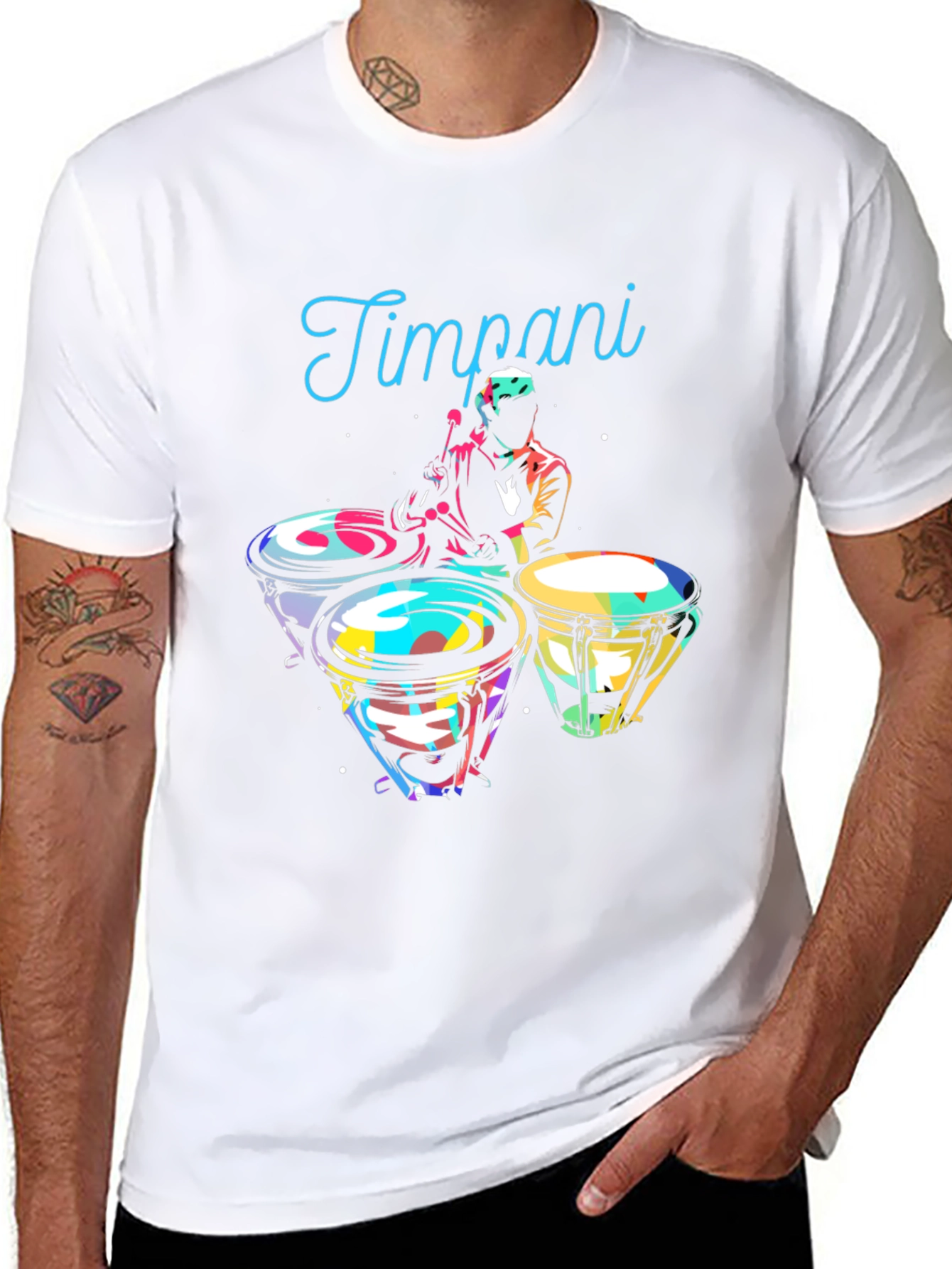 Timpani Drummer Graphic Tee - Black Music Shirt
