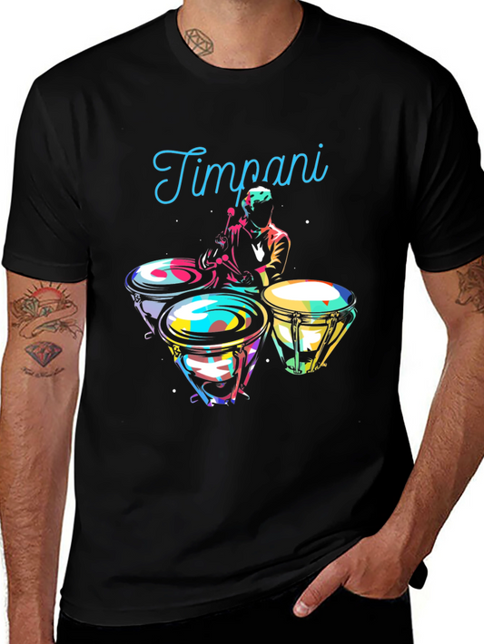 Timpani Drummer Graphic Tee - Black Music Shirt