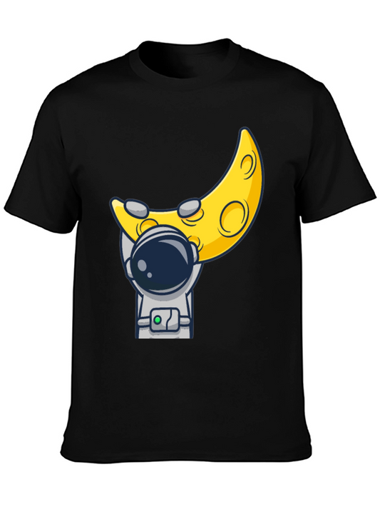 Astronaut Moon Graphic T-Shirt - Black