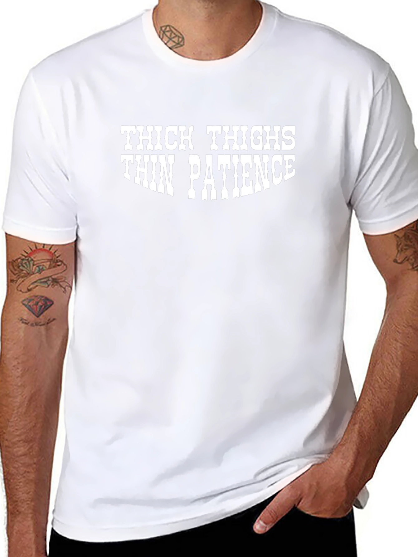 Thick Thighs Thin Patience Black Graphic T-Shirt