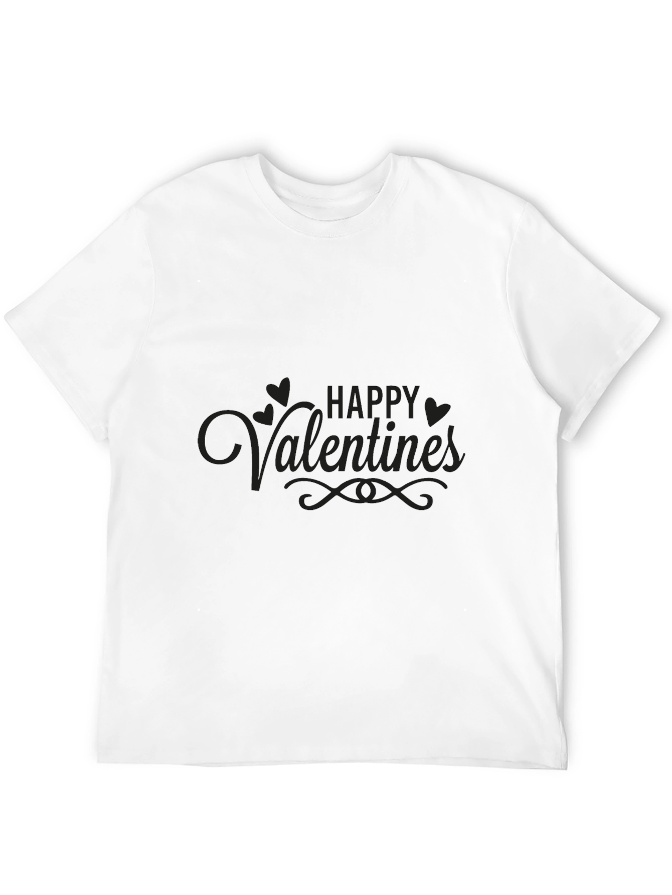 Mens Black Happy Valentines T-Shirt