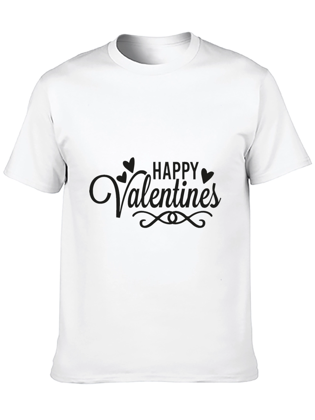 Mens Black Happy Valentines T-Shirt