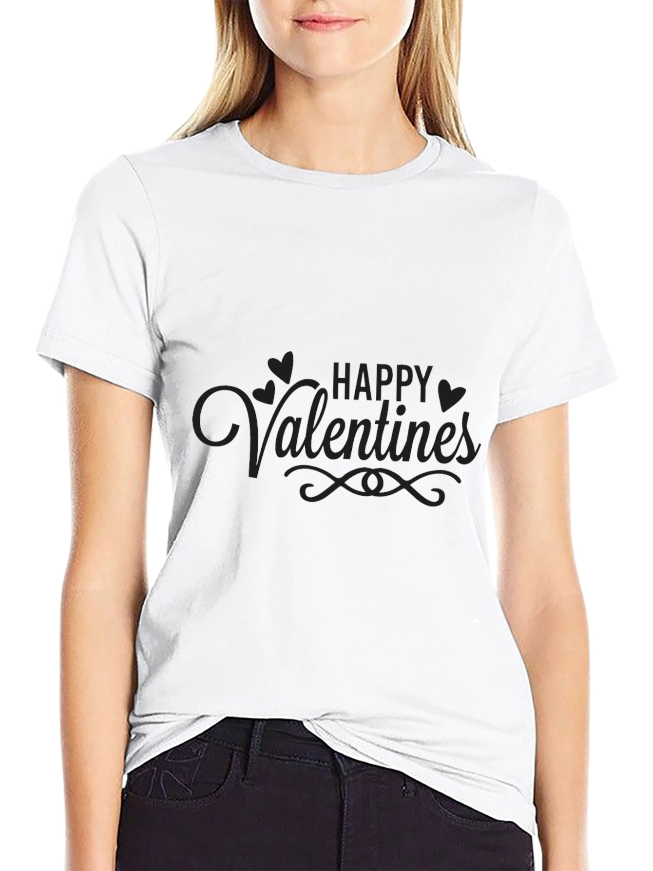 Mens Black Happy Valentines T-Shirt